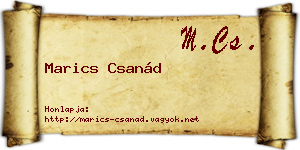 Marics Csanád névjegykártya