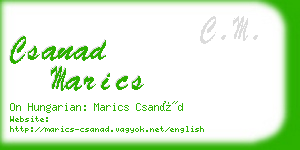 csanad marics business card